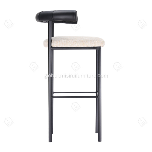 Stools for Sale Matt black color bar chair in leather Manufactory